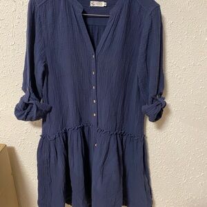 Carve Designs Deep Blue Textured Top